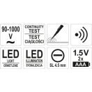 YATO Phasenfinder berührungslose Messung isoliert bis 90-1000 V