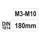 YATO Gewindebohrer-Dreher M3-M10 180 mm