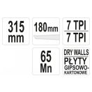 YATO Gipskartonsäge zweischneidig 180 mm