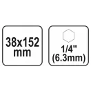 YATO Flachholzbohrer mit Bit-Aufnahme 38 x 152 mm