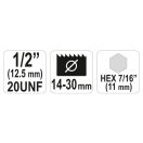 YATO Lochschneider Zentrierbohrer 19-29 mm 1/2" Hex