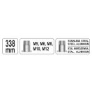 YATO Hebel-Steckschlüssel M5, M6, M8, M10, M12 338 mm
