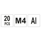 YATO Aluminium-Nietmutter M4 (20 Stück)