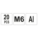 YATO Aluminium-Nietmutter M6 (20 Stück)