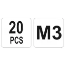YATO Stahlnietmutter M3 (20 Stück)