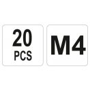 YATO Stahlnietmutter M4 (20 Stück)