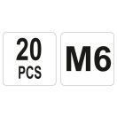 YATO Stahlnietmutter M6 (20 Stück)