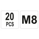YATO Stahlnietmutter M8 (20 Stück)