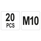 YATO Stahlnietmutter M10 (20 Stück)