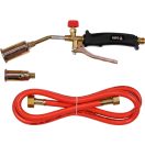 YATO Gasbrenner 8 kW mit 2 Ersatzköpfen, 1,5 m Schlauch (Brenner)