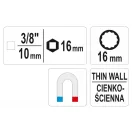 YATO Dünnwand-Steckschlüssel 3/8" 16 mm