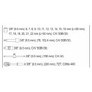 YATO Steckschlüsselsatz 22-teilig 3/8" 6-22 mm CrV