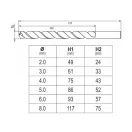 YATO Spiralbohrer Set 6-teilig 2-8 mm HSS Co