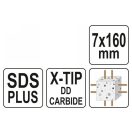 YATO Steinbohrer 7 x 160/100 mm 4-schneidig SDS-Plus