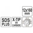 YATO Steinbohrer 12 x 160/100 mm vierflächig SDS-Plus
