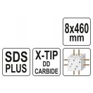 YATO Steinbohrer 8,0 x 460/375 mm Vierkant SDS-Plus