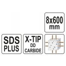 YATO Steinbohrer 8 x 600/525 mm vierkantig SDS-Plus