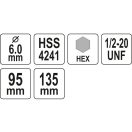 YATO Lochsäge Zentrierbohrer 10 mm 1/2" HEX