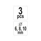 YATO Schneckenbohrer Tiefenanschlag Set 3-teilig 6, 8, 10 mm