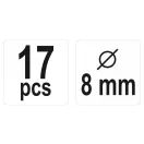 YATO Dübelset 8 mm 17-teilig