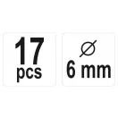 YATO Dübelset 6 mm 17-teilig