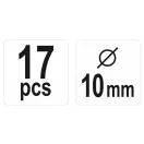 YATO Dübelset 10 mm 17-teilig