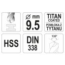 YATO Schlangenbohrer 9,5 x 125/81 mm HSS-TiN