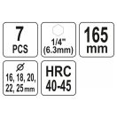 YATO Holzbohrer-Set 7-teilig Bit-Aufnahme (16-18-20-22-25 mm) 165 mm