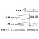 YATO Stufenbohrer-Multiset mit 4-teiligem Bithalter