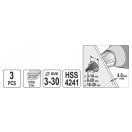 YATO Stufenbohrer-Set 3-teilig inox