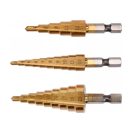 YATO Stufenbohrer-Set 3-teilig HSS Titannitrid