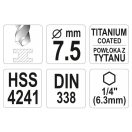 YATO Schneckenbohrer 7,5 x 109/69 mm HSS-TiN Bit-Aufnahme