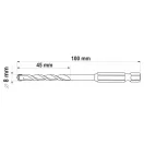 YATO Universalbohrer 8,0 x 100/45 mm mit Bitaufnahme