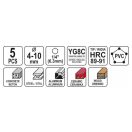 YATO Universalbohrerset 5-teilig 4-10 mm Bitfassung