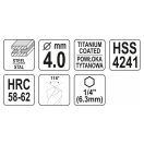 YATO Metallbohrer 4,0 x 78 mm Bitspannung HSS-TiN