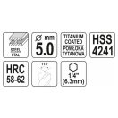 YATO Metallbohrer 5,0 x 81 mm Bit-Halterung HSS-TiN