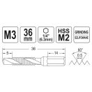 YATO Kombinierte Maschinenbohrer-Gewindebohrer M3 Bit-Aufnahme