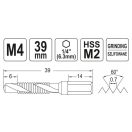 YATO Kombinierter Bohrer-Gewindebohrer M4 Bit-Aufnahme