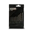 YATO Spiralbohrer-Set mit Bit-Halter 10-teilig 1,5-6 mm HSS 6542