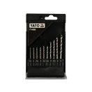 YATO Spiralbohrer-Set mit Bit-Halter 10-teilig 1,5-6 mm HSS 6542