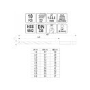 YATO Spiralbohrer-Set mit Bit-Halter 10-teilig 1,5-6 mm HSS 6542