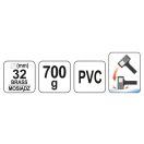 YATO Kunststoffhammer und Kupfer 700 g rückstoßfrei 32 mm