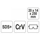 YATO Flachmeißelschaft 20 x 250 mm SDS-Plus