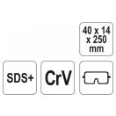 YATO Breitmeißelschaft 40 x 250 mm SDS-Plus