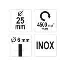 YATO Pinselbürste 25 mm inox