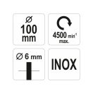 YATO Stieltopfbürste 100 mm Inox