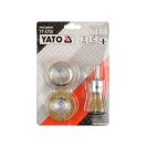 YATO Stielrundbürste, Pinselbürste, Tassenbürstensatz 3-teilig Messing