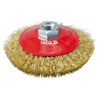 YATO Winkeldrahtbürste M14 100 mm mit Messingbeschichtung