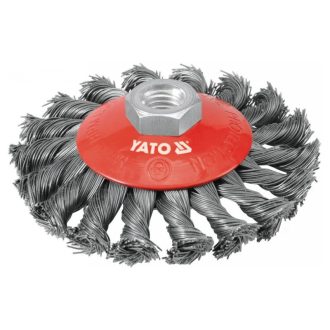 YATO Gewinkelte gedrehte Rundbürste M14 100 mm Stahl