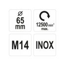 YATO Topfbürste M14 65 mm Inox